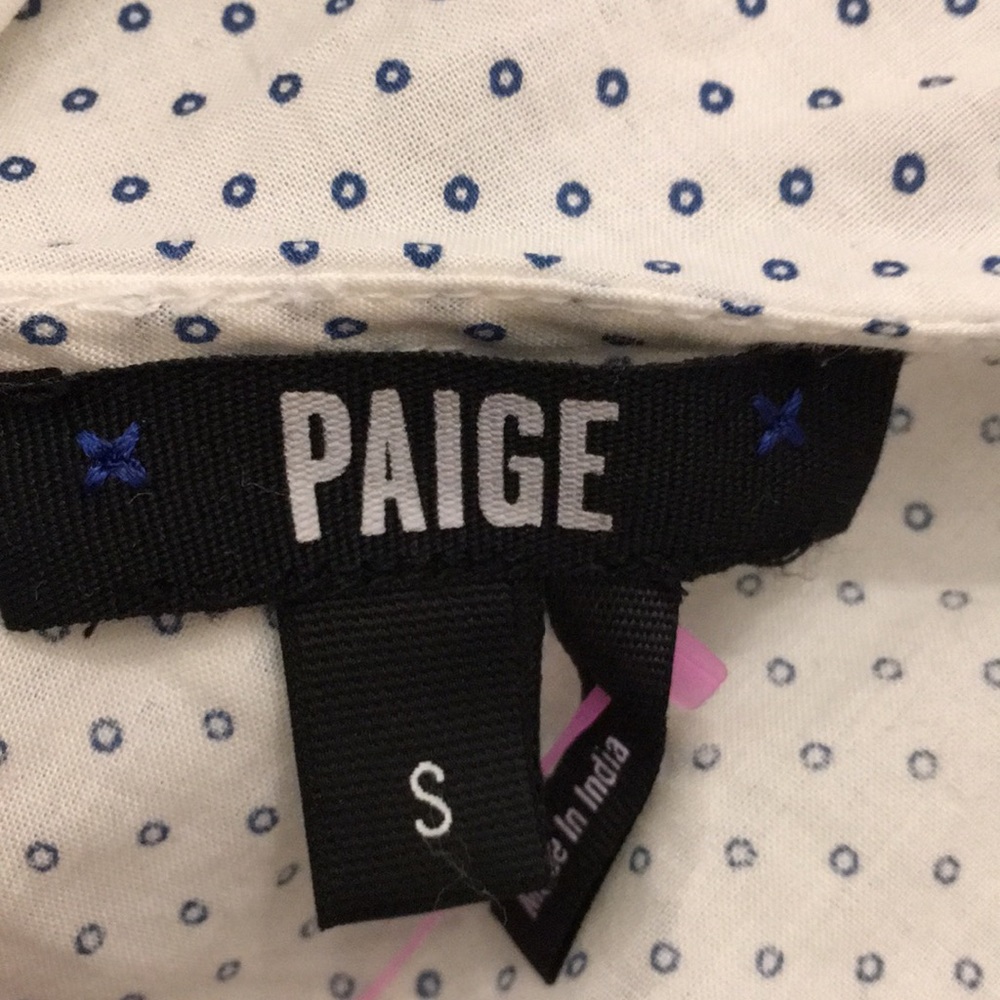 Paige blue and white button up top size small - Picture 3 of 3